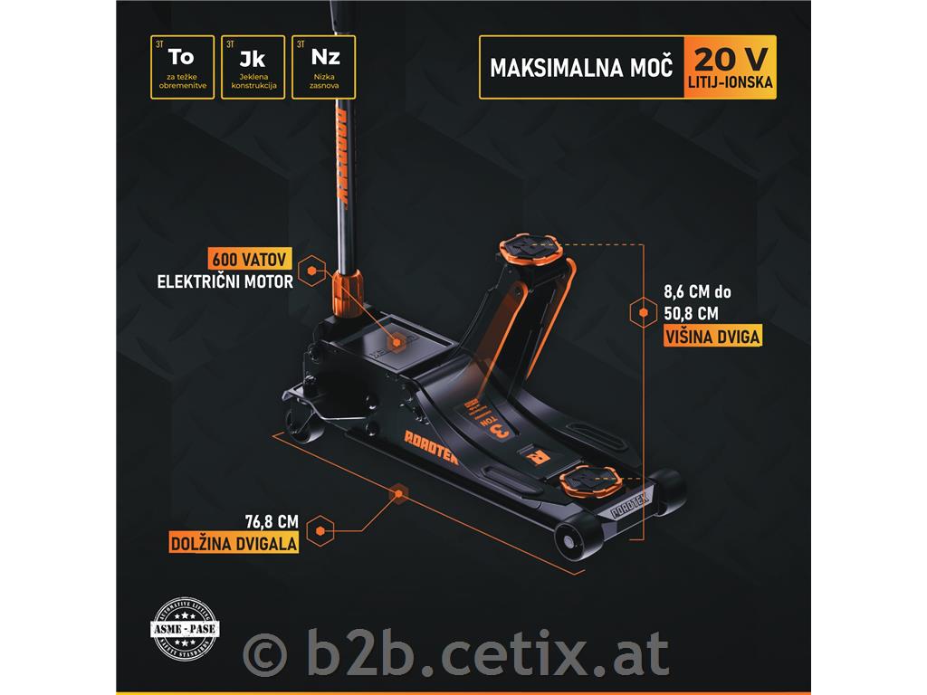 BATERIJSKO dvigalo krokodil ROADTEK